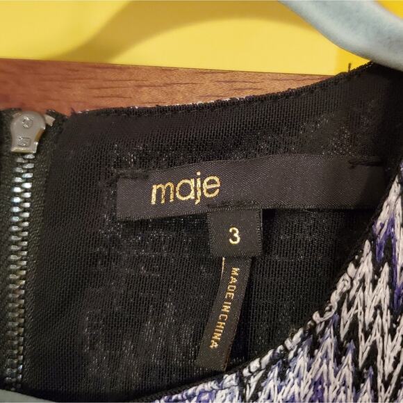 NWOT Maje Royaume Purple Geo Print Dress, Sz 3 / L - Picture 5 of 5